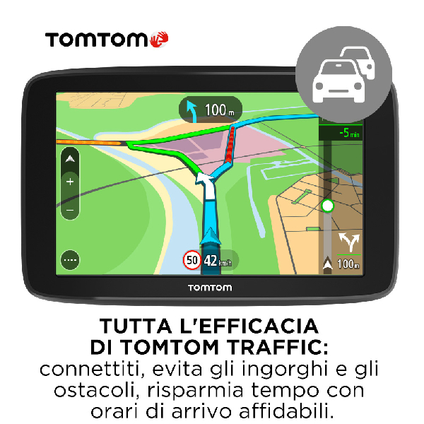TOM TOM 1BA500200 Navigatore TomTom GO Basic GPS, 5 Pollici, con